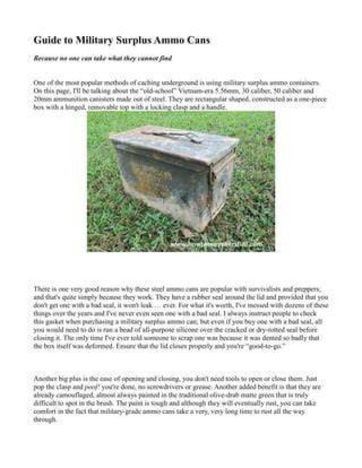 Are military surplus ammo cans good?