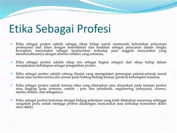 Bagaimana Definisi etika profesi?