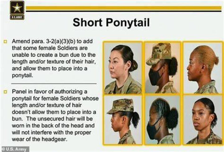 Can female soldiers have long hair?