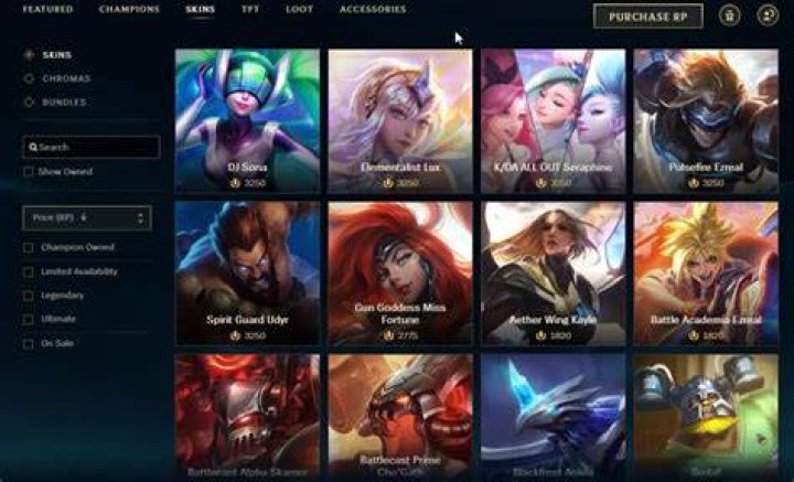 Can you buy old league Skins?