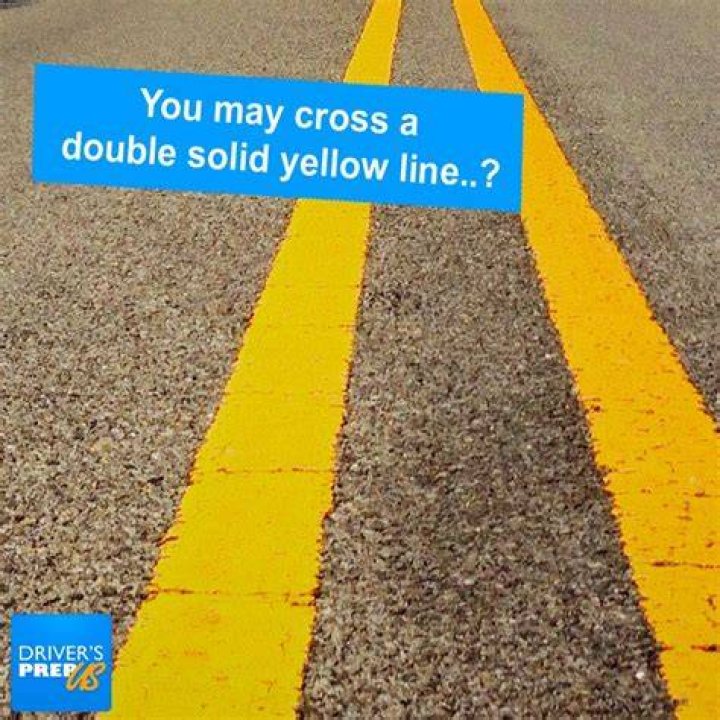 Can you ever cross two sets of double yellow lines?