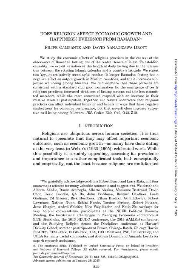 Does religion affect economic growth and happiness?