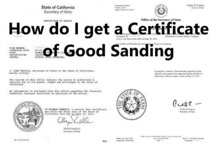 Does Texas have a certificate of good standing?