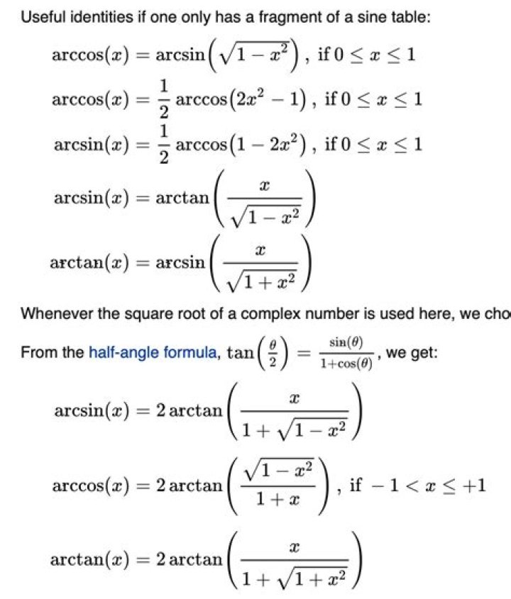 How are arcsin and arccos related?