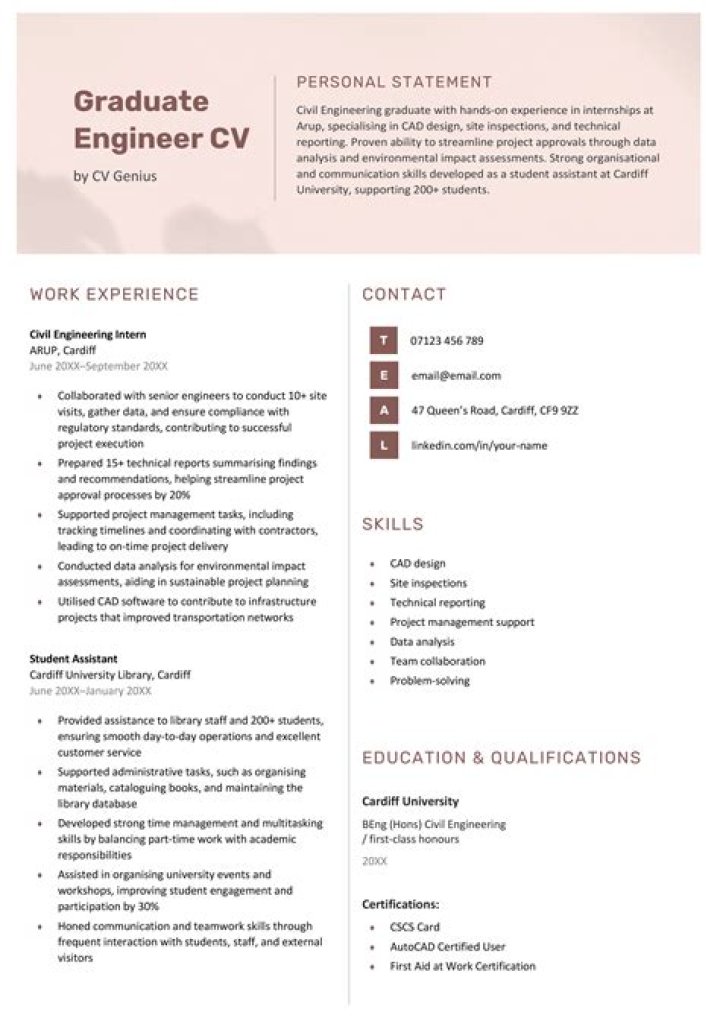How can a fresh graduate engineer write a CV?