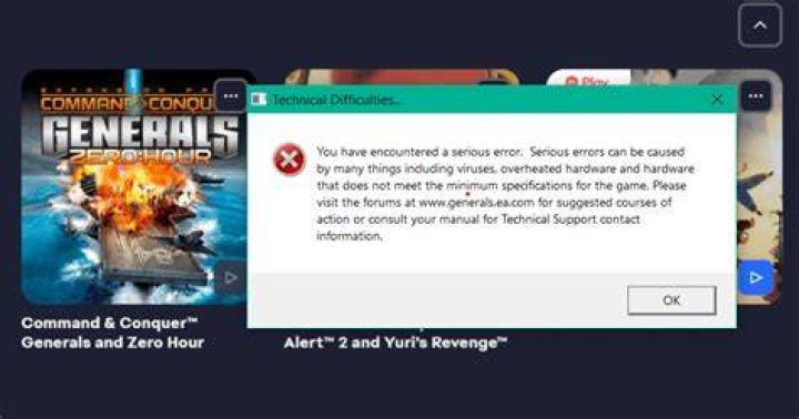 How do I fix serious error in Generals Zero Hour?