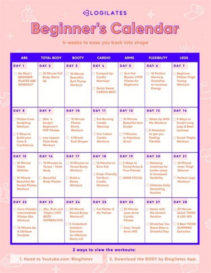 How do I follow Blogilates calendar?