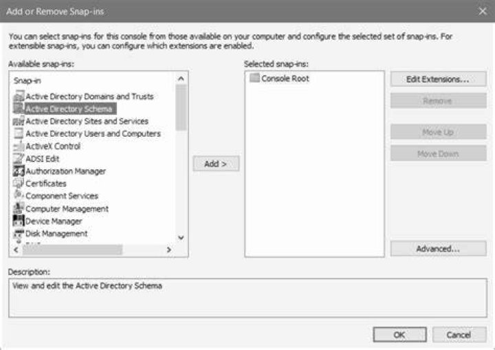 How do I get Active Directory Schema snap-in?