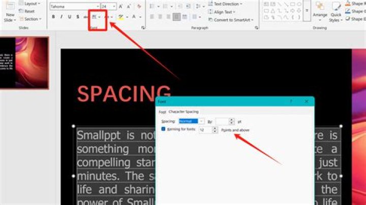 How do I increase Character Spacing in PowerPoint?