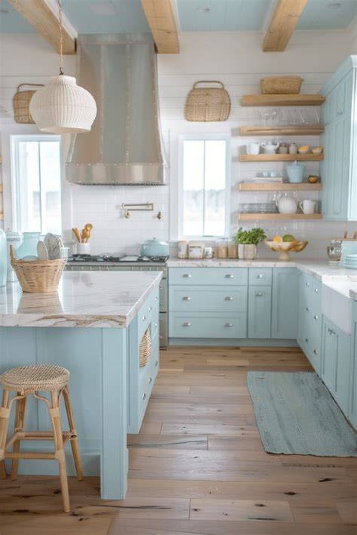 How do I make my kitchen look beachy?
