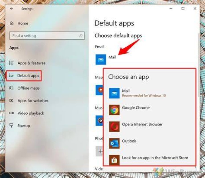 How do I permanently set a default app in Windows 10?