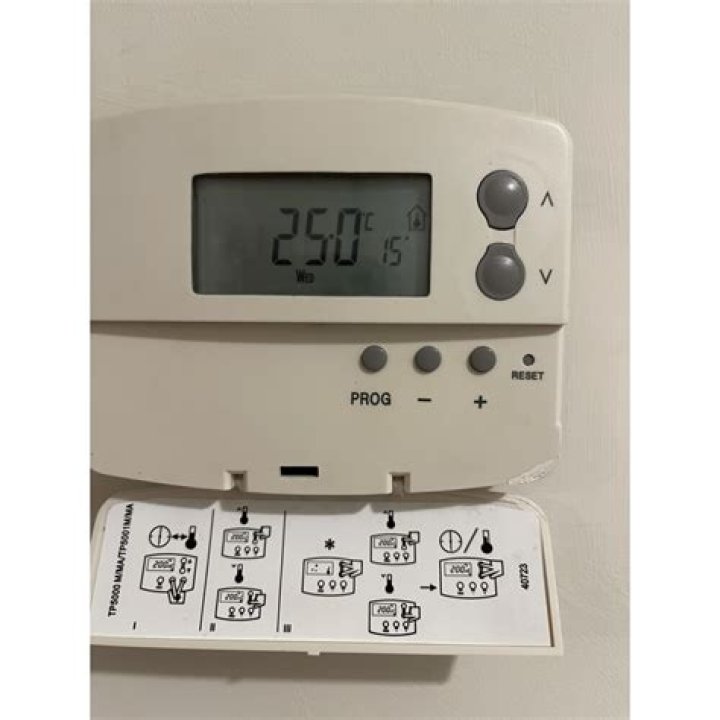 How do I reset my Danfoss TP5 thermostat?