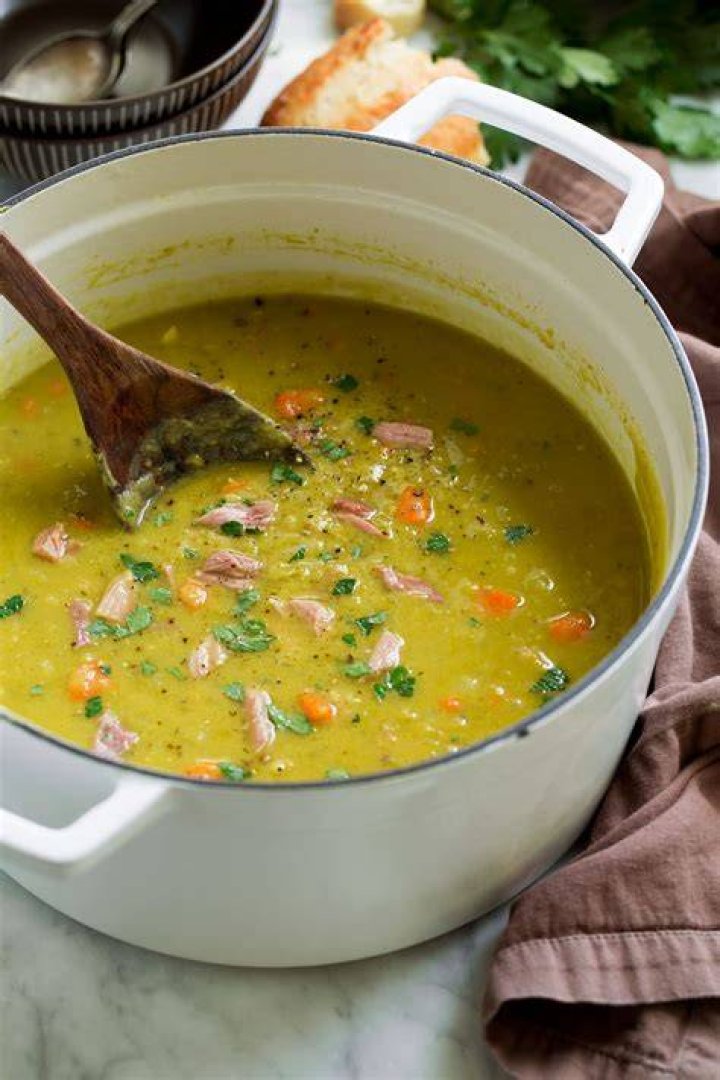 How do you thicken split pea and ham soup?