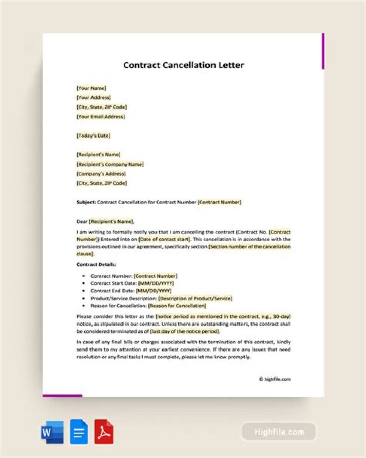 How do you write a formal letter to cancel a reservation?