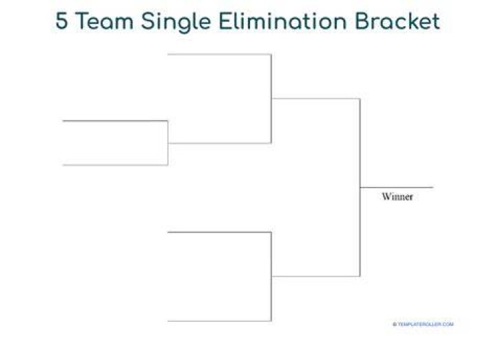 How does a 5 team single-elimination bracket work?