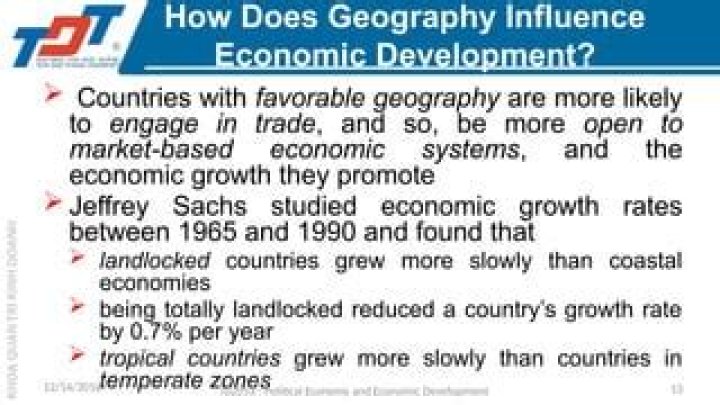 How does geography influence economic development?