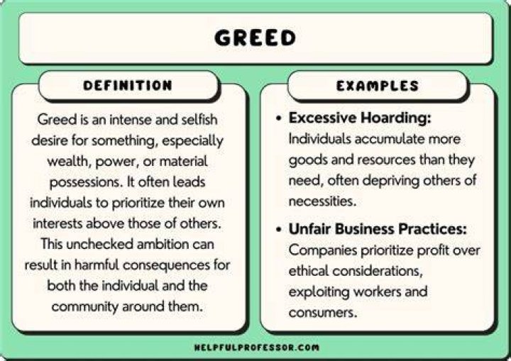 How does greed cause suffering?