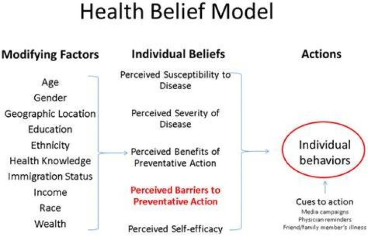 How does the health belief model change Behaviour?