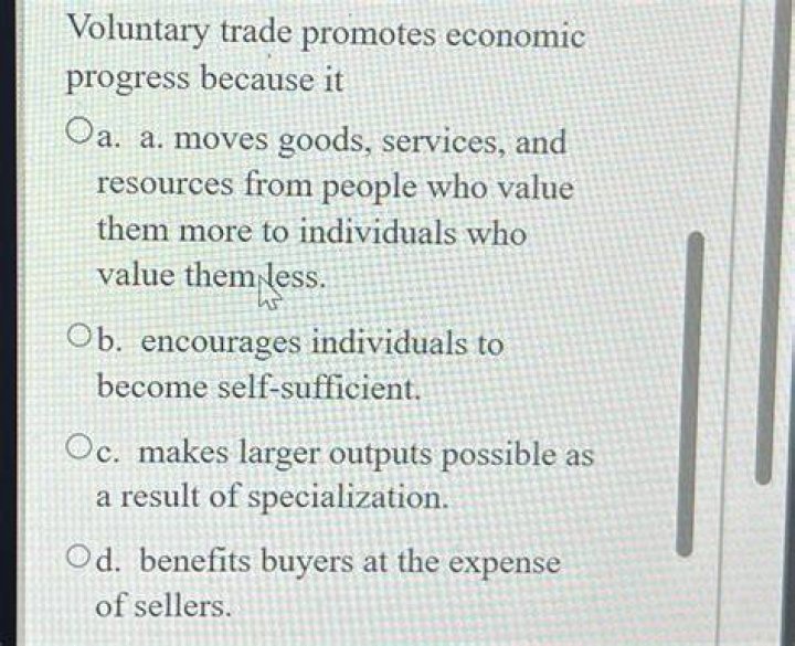 How does voluntary trade promote economic?