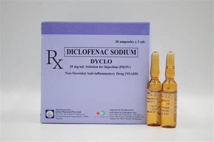 How is diclofenac injection given?