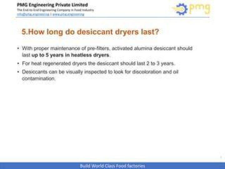 How long do desiccant dryers last?