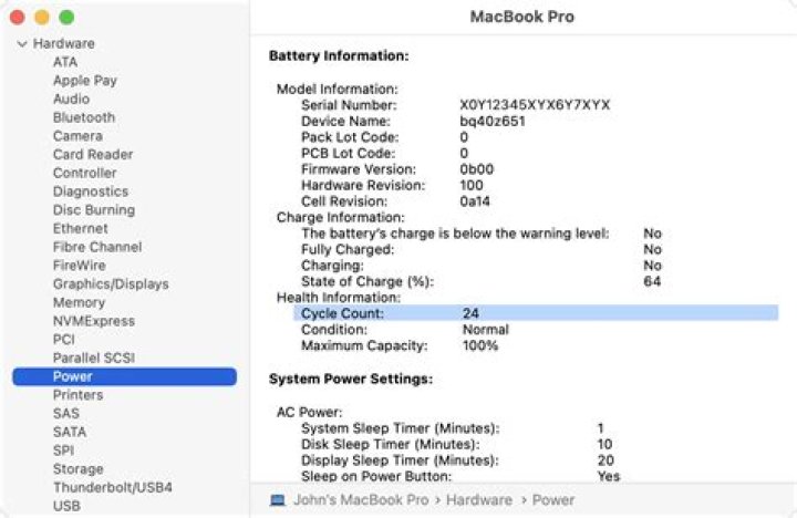 How many cycles is normal for MacBook Pro battery?