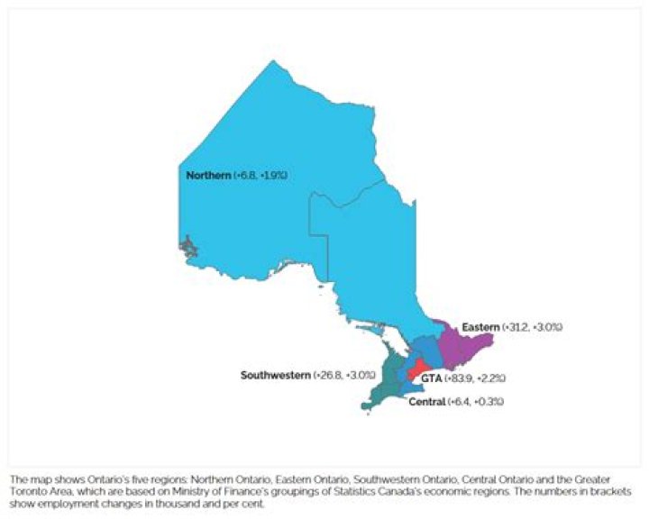 How many economic regions are in Ontario?