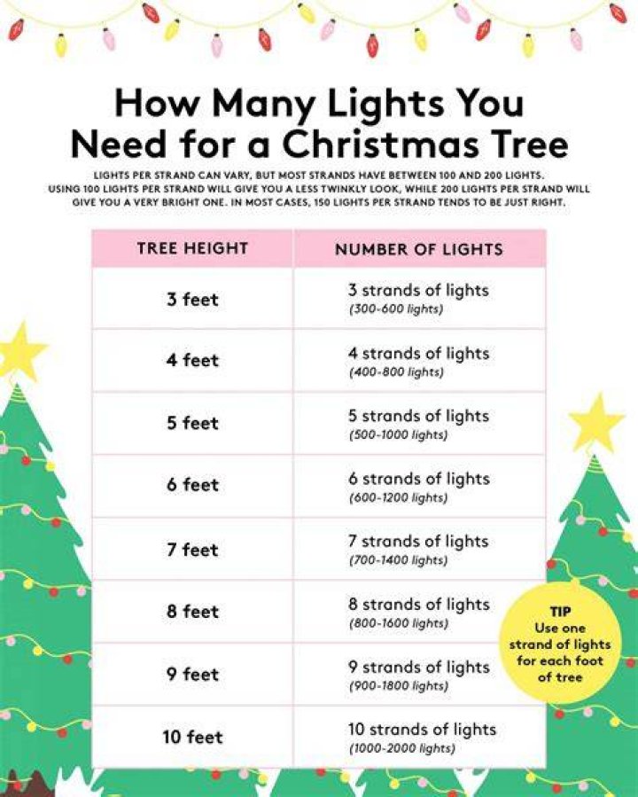 How many lights does a pencil tree need?
