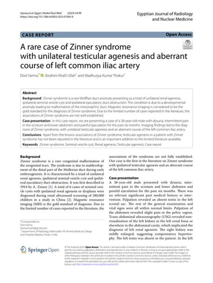 How rare is Zinner syndrome?