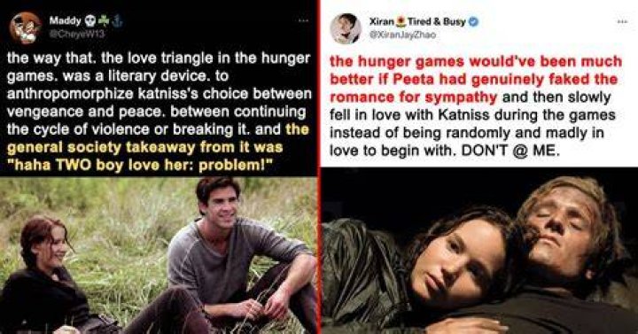 Is there a love triangle in The Hunger Games?