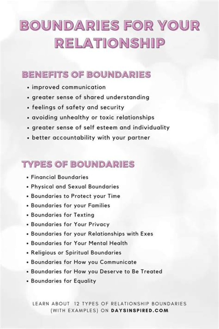 What are healthy boundaries in a relationship?