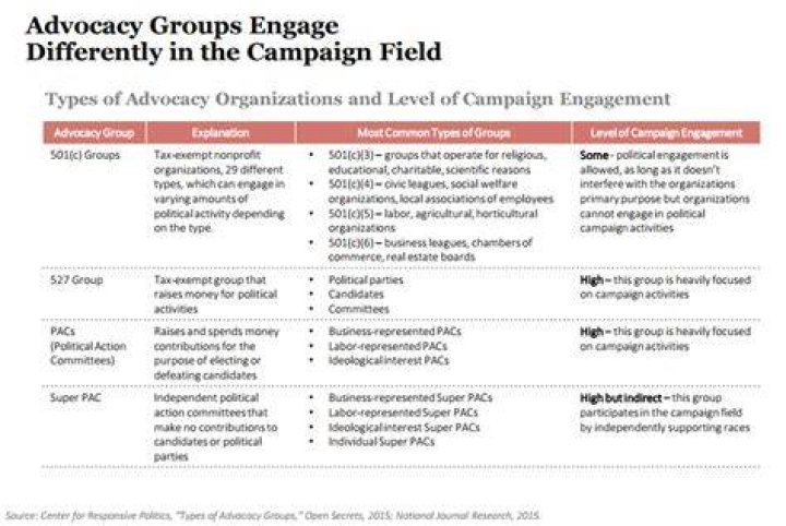 What are political advocacy groups?