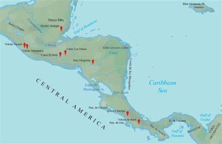What are some physical features of Central America?
