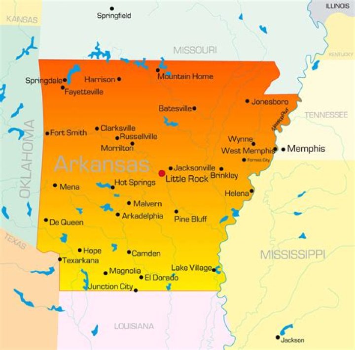 What are the 5 major cities of Arkansas?