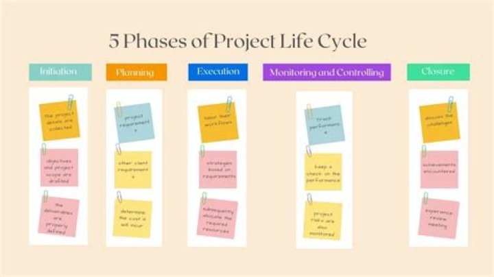 What are the 5 stages of the project life cycle?