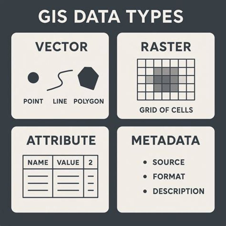 What are the four types of GIS data?