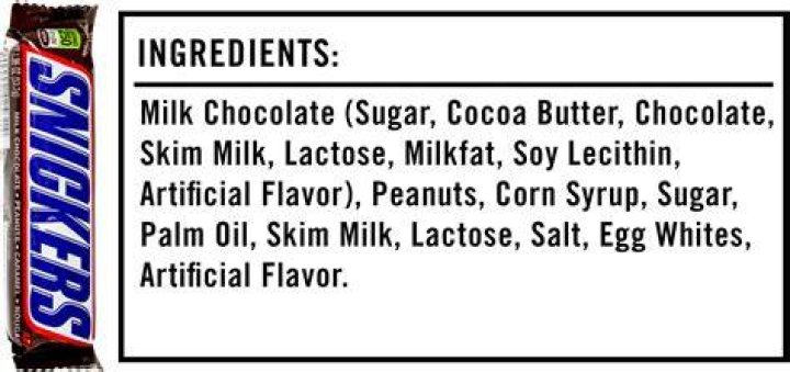 What are the ingredients in Snickers?