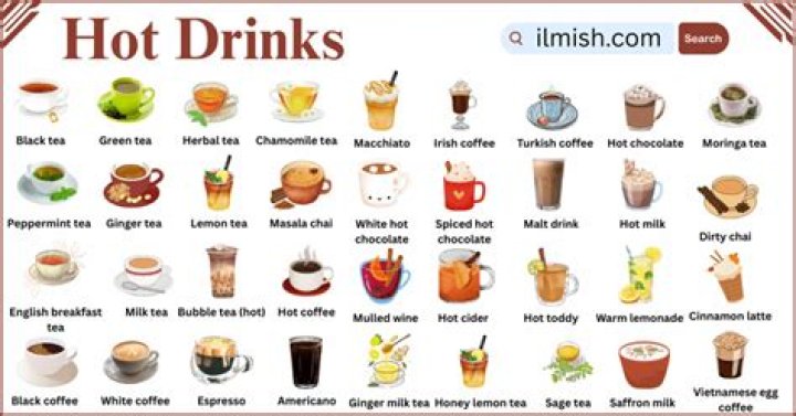 What are the names of hot drinks?