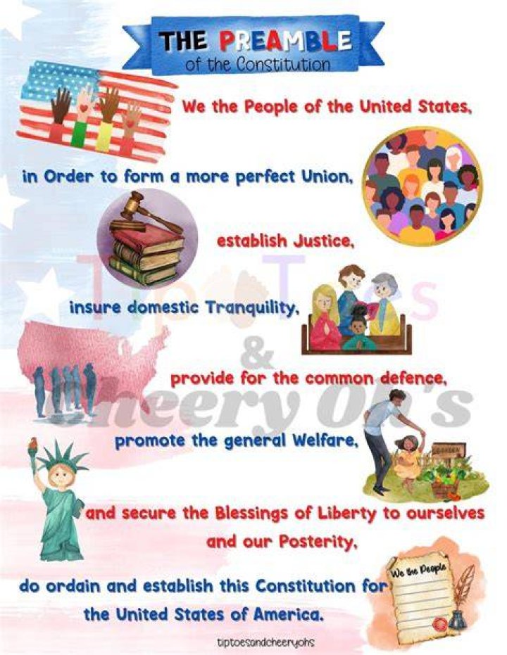 What are the words to the preamble of the Constitution?