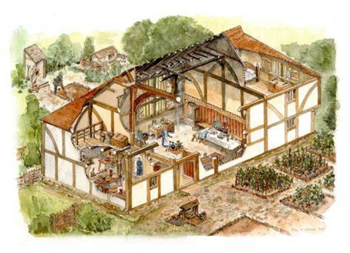 What did peasants houses look like in the Middle Ages?
