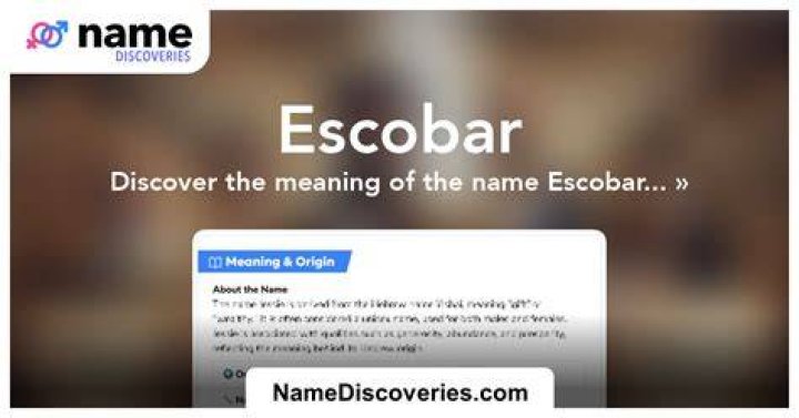 What does Escobar name mean?