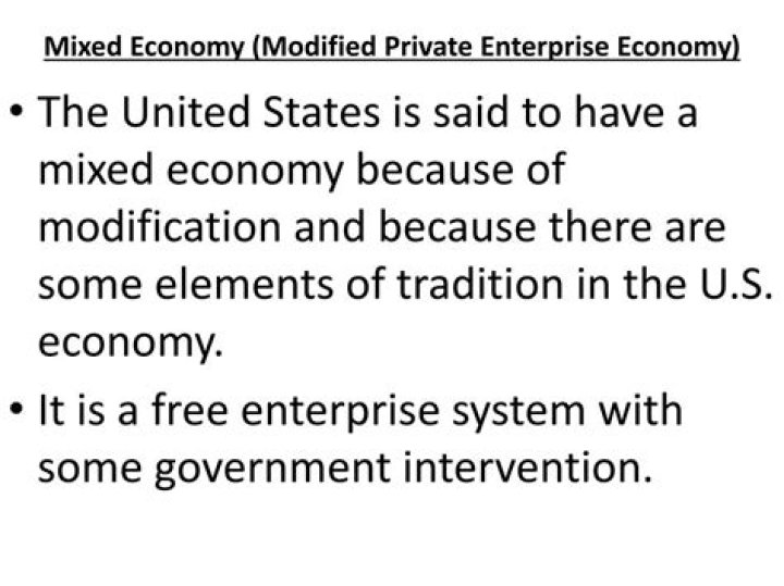 What does modified private enterprise economy mean?
