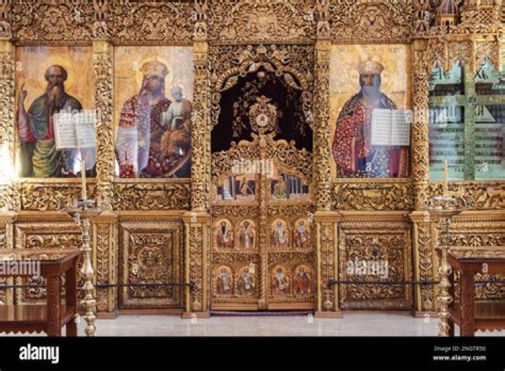 What does the iconostasis represent?