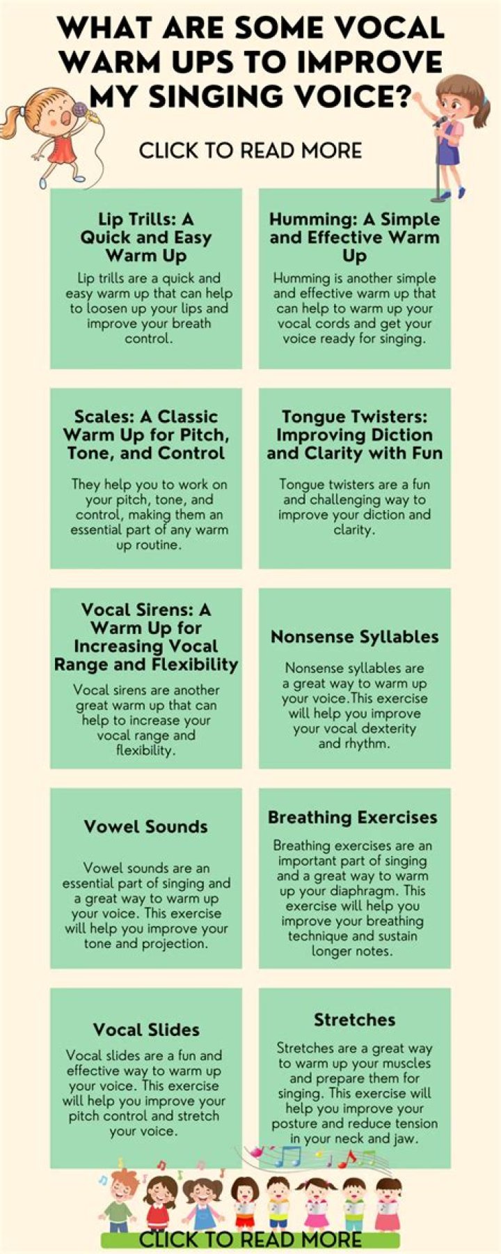 What ExerciseS improve singing voice?