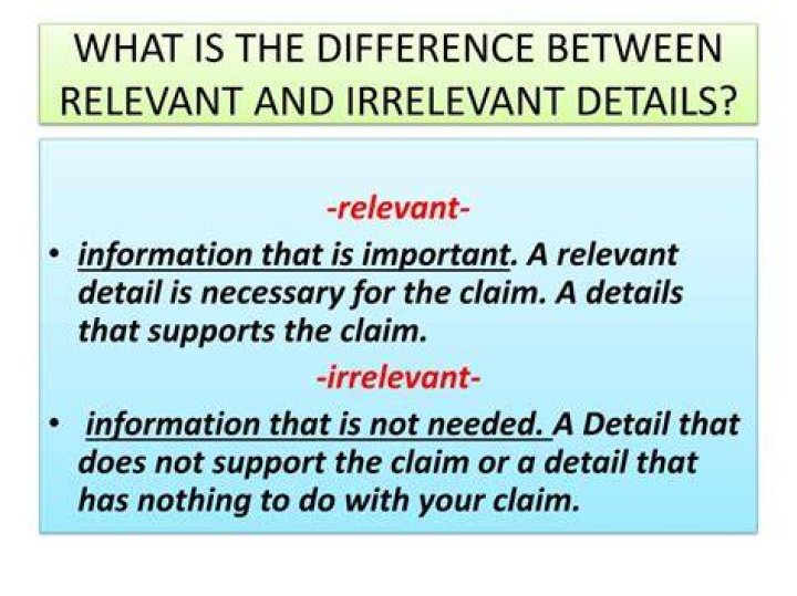 What is an irrelevant statement?