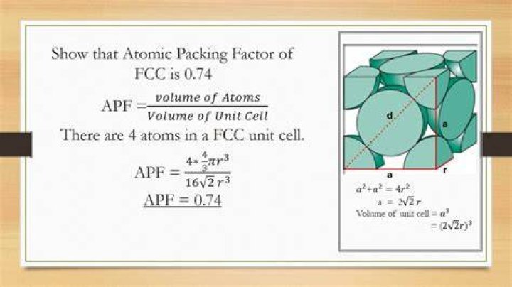 What is atomic packing fraction of FCC?