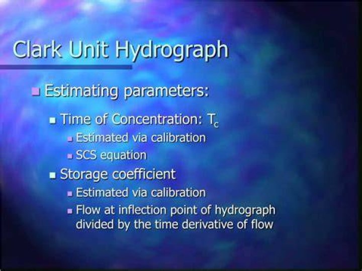 What is Clark unit hydrograph?