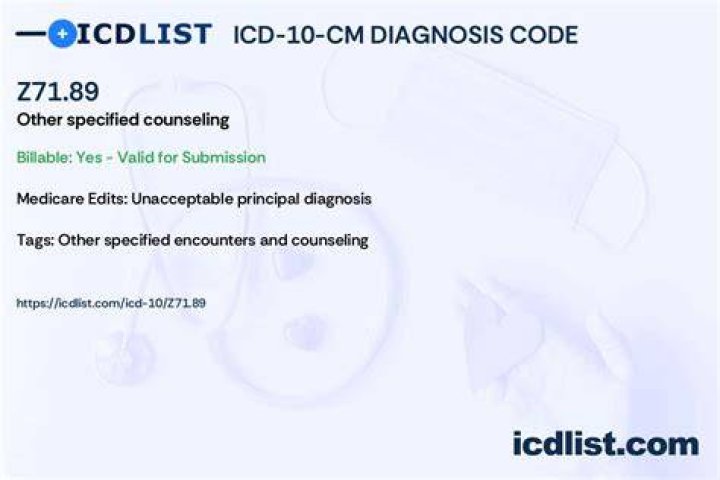 What is diagnosis code Z71 89?