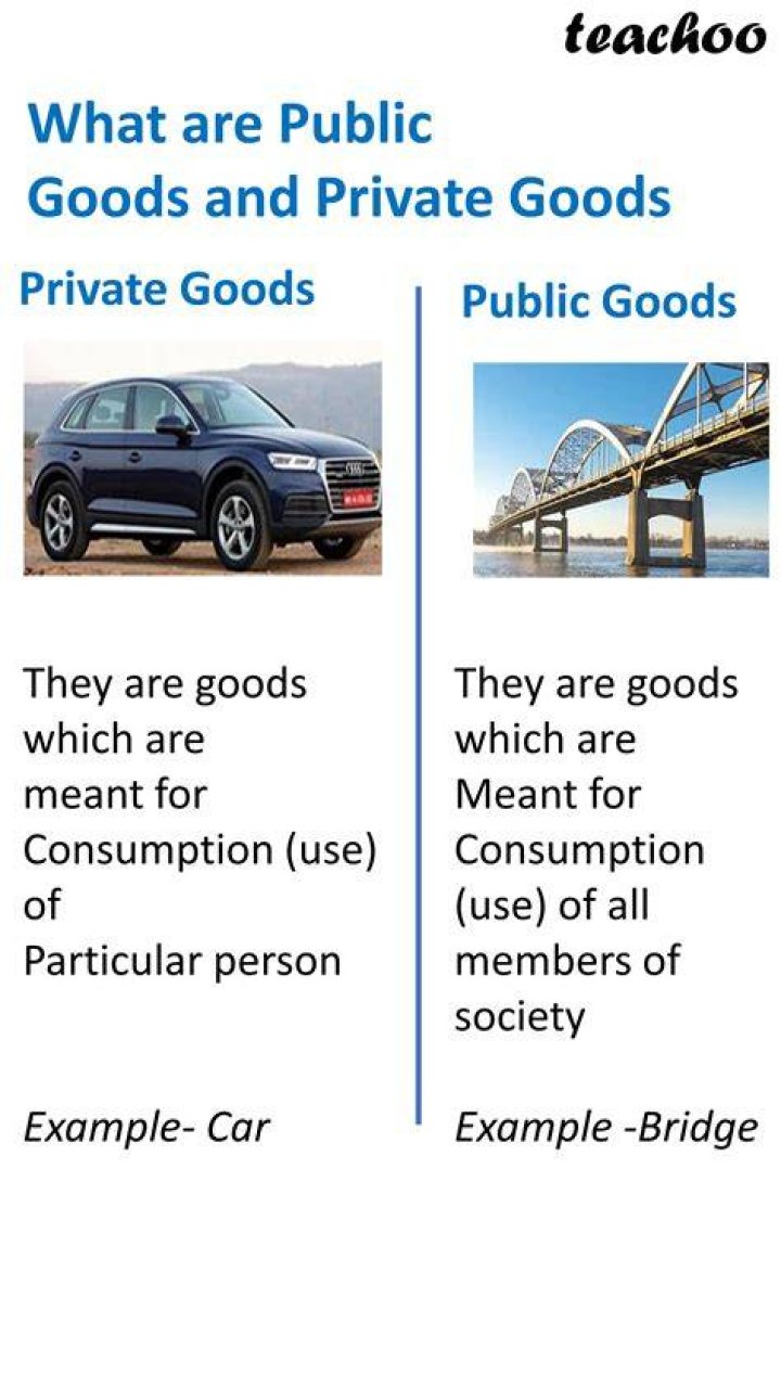 What is difference between public goods and private goods?
