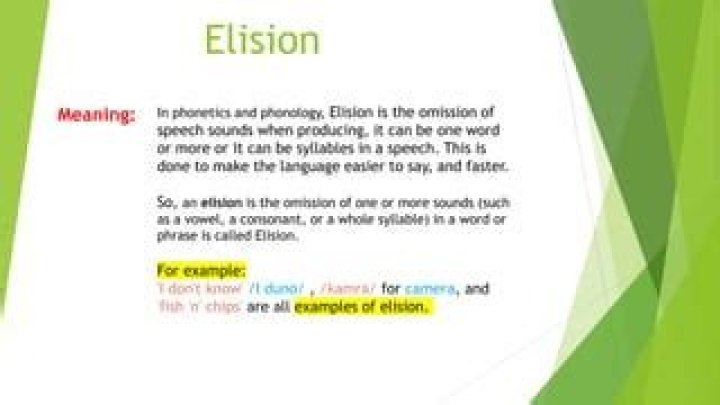 What is elision English language?